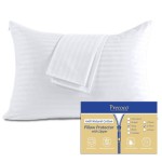 100% Cotton Pillow Protectors for King Size Bed with Zipper, White Pillowcases for King Size Bed, Set of 2 for Home and Hotel, Soft and Refreshing
